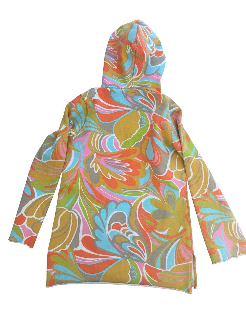 Y2K Lucky Brand Dungarees America Groovy Retro Swirl Hooded Pullover Hoodie - Picture 3 of 5